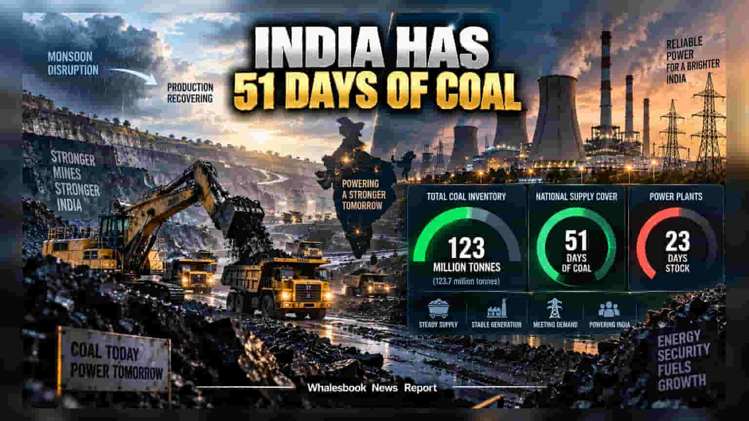 India Holds 123 Million Tonnes Coal; 23-Day Buffer at Plants