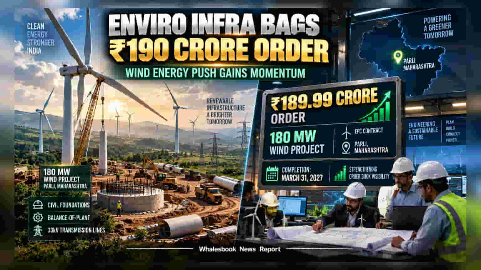 Enviro Infra Engineers: ਸਬਸਿਡੀਅਰੀ ਨੂੰ ਮਿਲਿਆ **₹190 ਕਰੋੜ** ਦਾ ਵੱਡਾ ਵਿੰਡ ਪ੍ਰੋਜੈਕਟ, ਨਿਵੇਸ਼ਕਾਂ ਲਈ ਵੱਡੀ ਖਬਰ