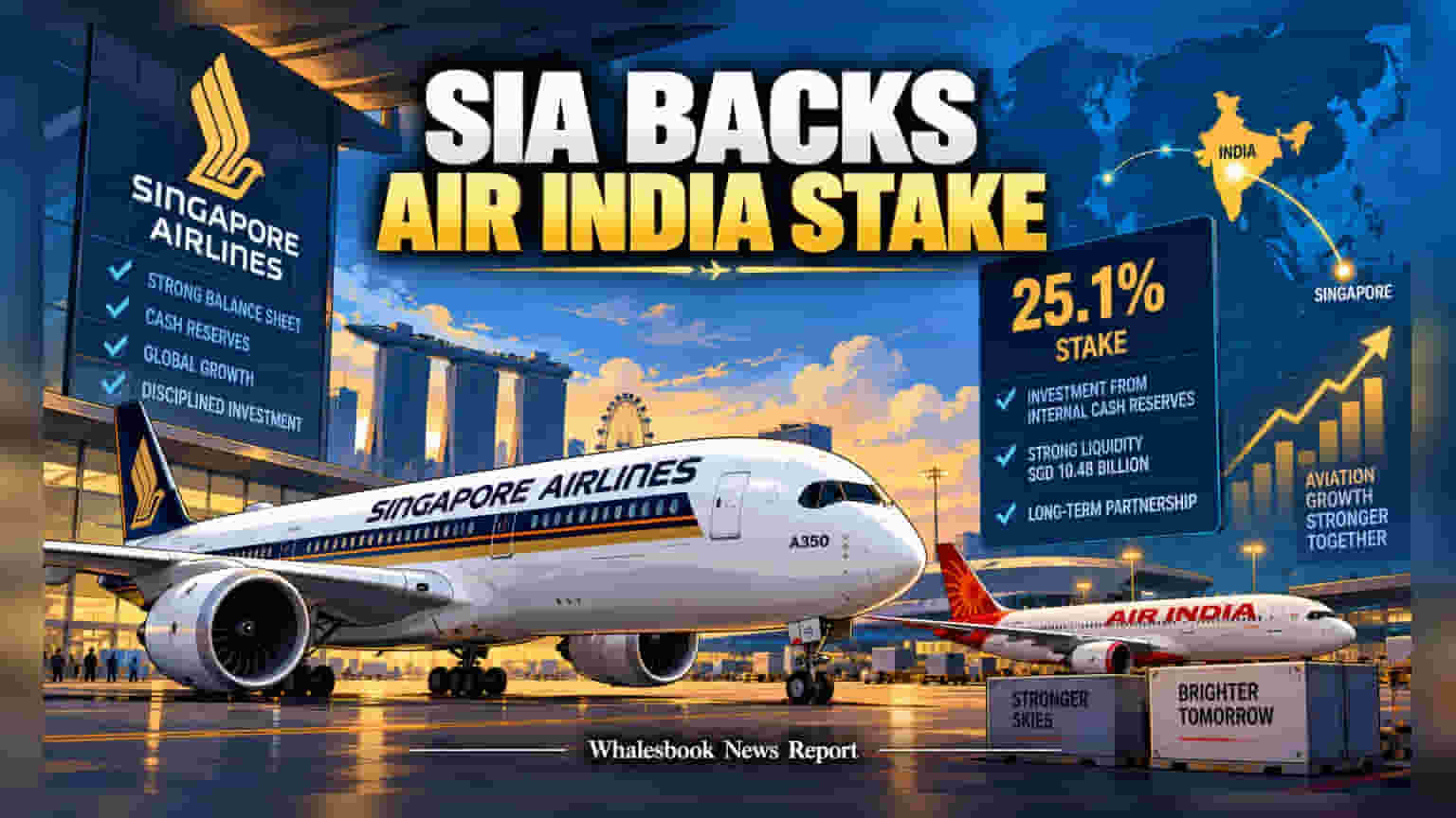 Singapore Airlines: Air India में हिस्सेदारी पर बड़ा स्पष्टीकरण, इंटरनल कैश से होगी फंडिंग