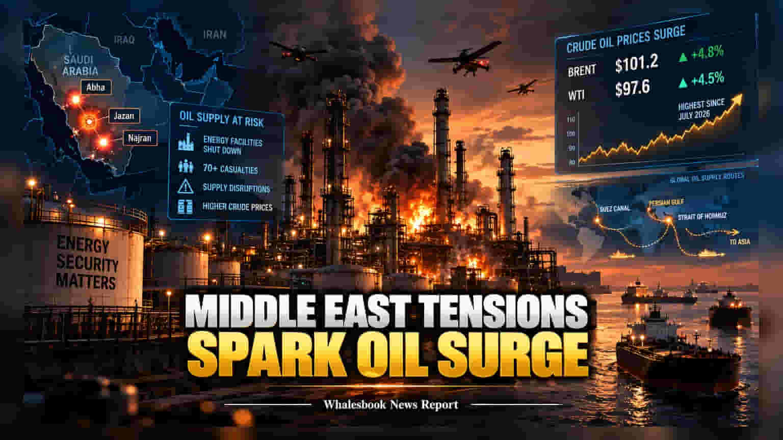 Crude Oil Prices: ਸਾਊਦੀ ਅਰਬ ਦੇ ਤੇਲ ਪਲਾਂਟਾਂ 'ਤੇ ਹਮਲੇ ਤੋਂ ਬਾਅਦ ਕੱਚੇ ਤੇਲ ਦੀਆਂ ਕੀਮਤਾਂ ਵਿੱਚ ਵੱਡਾ ਉਛਾਲ