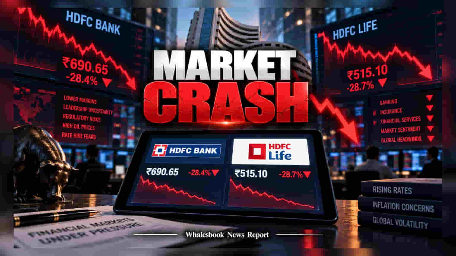 HDFC Bank ਅਤੇ HDFC Life ਦੇ ਸ਼ੇਅਰਾਂ 'ਚ ਵੱਡੀ ਗਿਰਾਵਟ, 52-ਹਫ਼ਤੇ ਦੇ ਹੇਠਲੇ ਪੱਧਰ 'ਤੇ ਪਹੁੰਚੇ