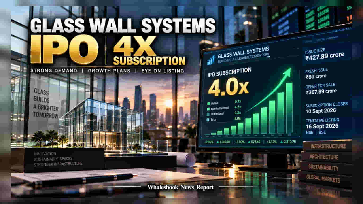 Glass Wall Systems IPO: બીજા દિવસે જ રોકાણકારોનો જબરદસ્ત પ્રતિસાદ, શેર 4 ગણો સબસ્ક્રાઇબ થયો