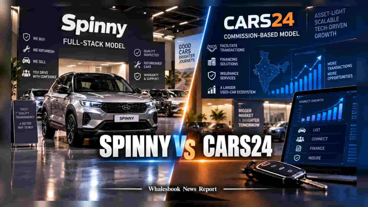 Spinny vs Cars24: યુઝ્ડ કાર માર્કેટમાં Spinny નો દબદબો, આવકમાં Cars24 ને પાછળ છોડ્યું