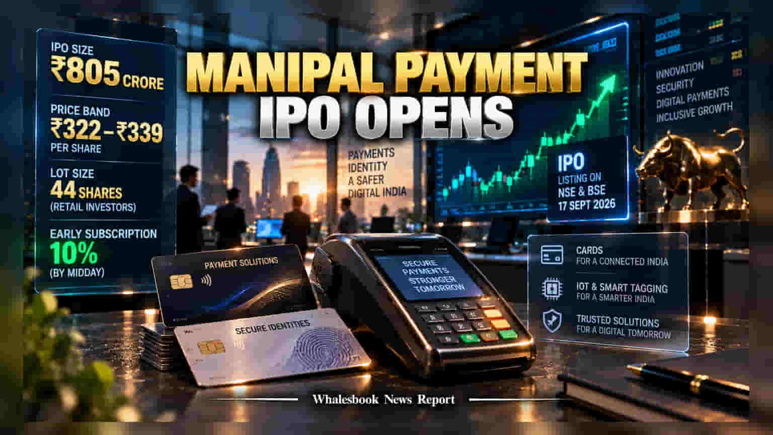 Manipal Payment & Identity IPO Opens: ₹805 Crore Issue Subscribed 10%