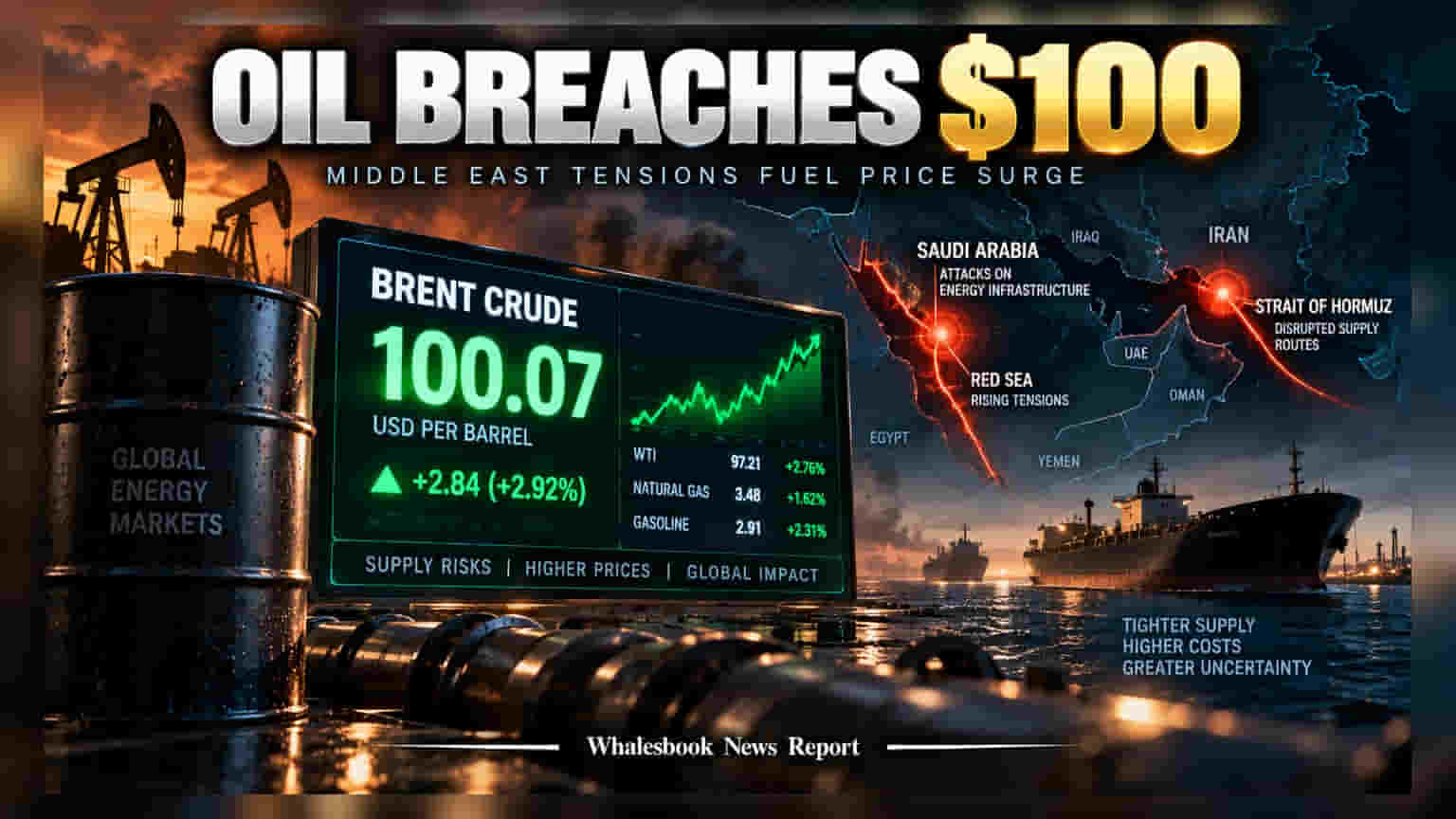 Brent Crude Crosses $100 as Middle East Conflict Disrupts Supply