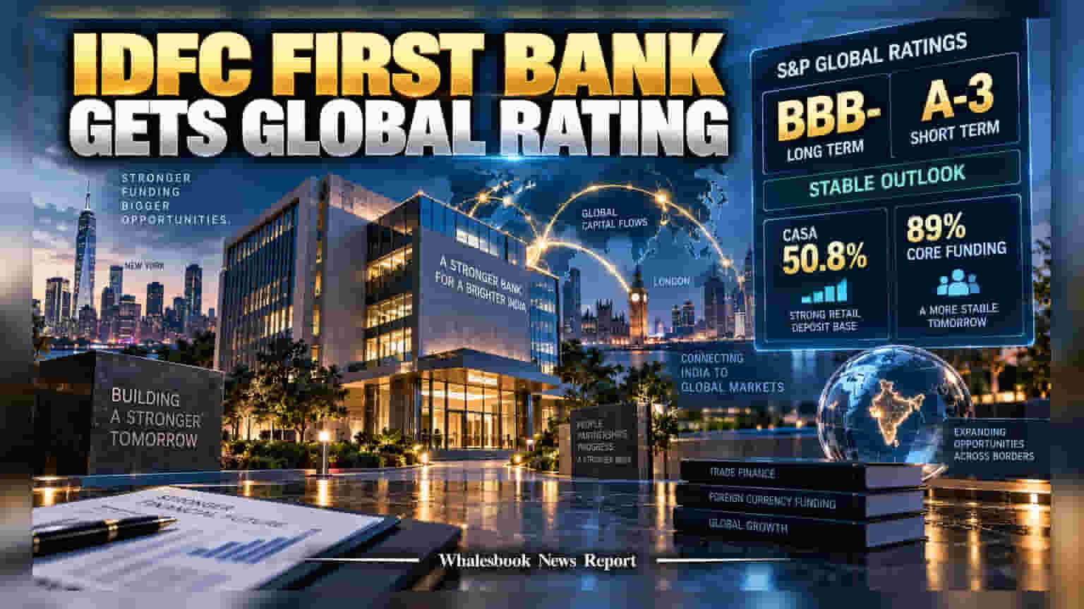 IDFC FIRST Bank Gets S&P 'BBB-' Rating for Global Funding