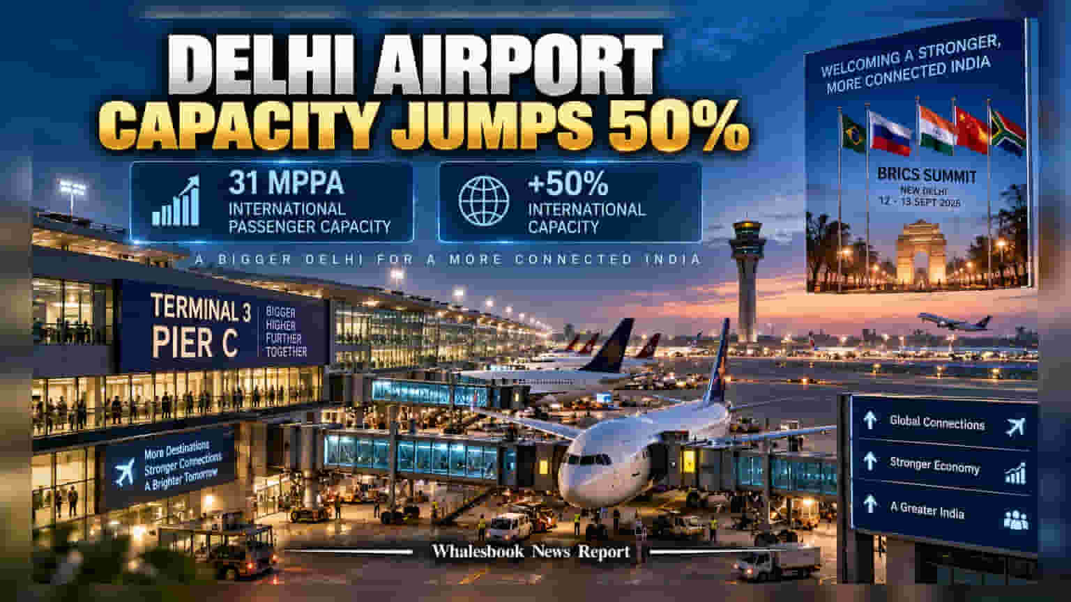 Delhi Airport Opens Pier C, Lifts International Capacity 50%