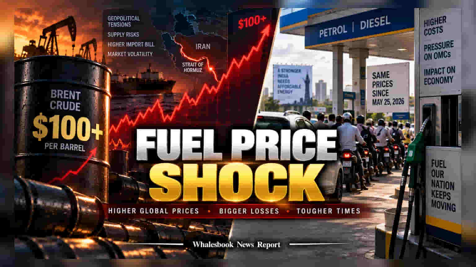 Fuel Retailers: कच्च्या तेलाचे दर $१०० पार! पेट्रोल-डिझेलच्या किमती स्थिर राहिल्याने कंपन्यांवर मोठा ताण