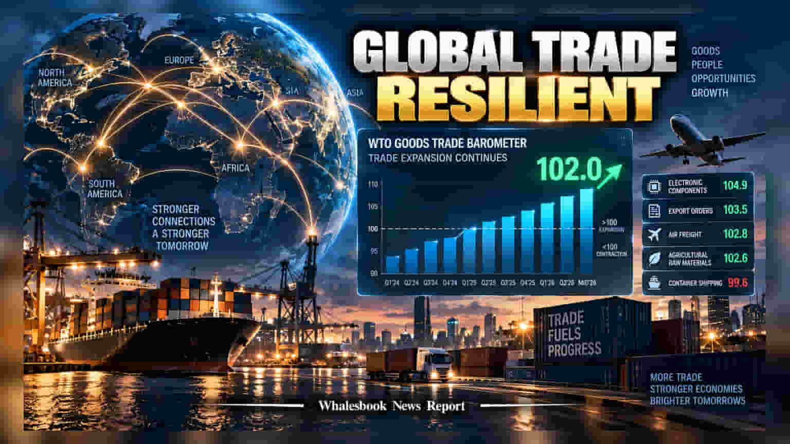 WTO Trade Barometer: AI की भारी डिमांड से ग्लोबल ट्रेड में उछाल, सूचकांक **102.0** पर पहुंचा