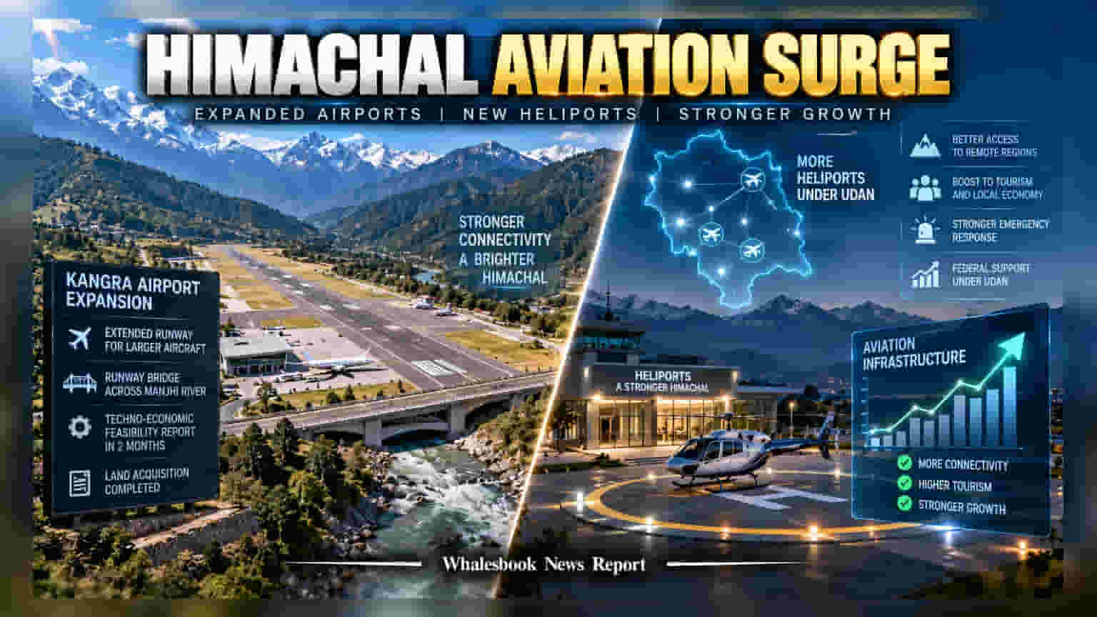 Kangra Airport Expansion: हिमाचल के एविएशन सेक्टर में बड़ा बदलाव, नए हेलीपोर्ट्स को मिली मंजूरी