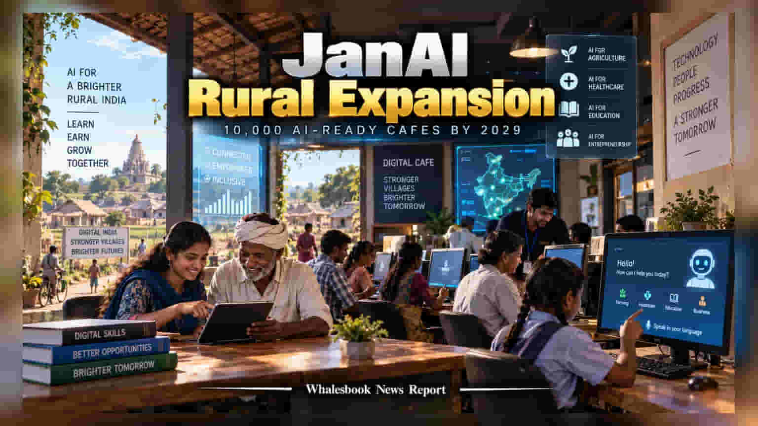 JanAI चा मोठा संकल्प! २०२९ पर्यंत ग्रामीण भागात सुरू होणार १०,००० AI कॅफे
