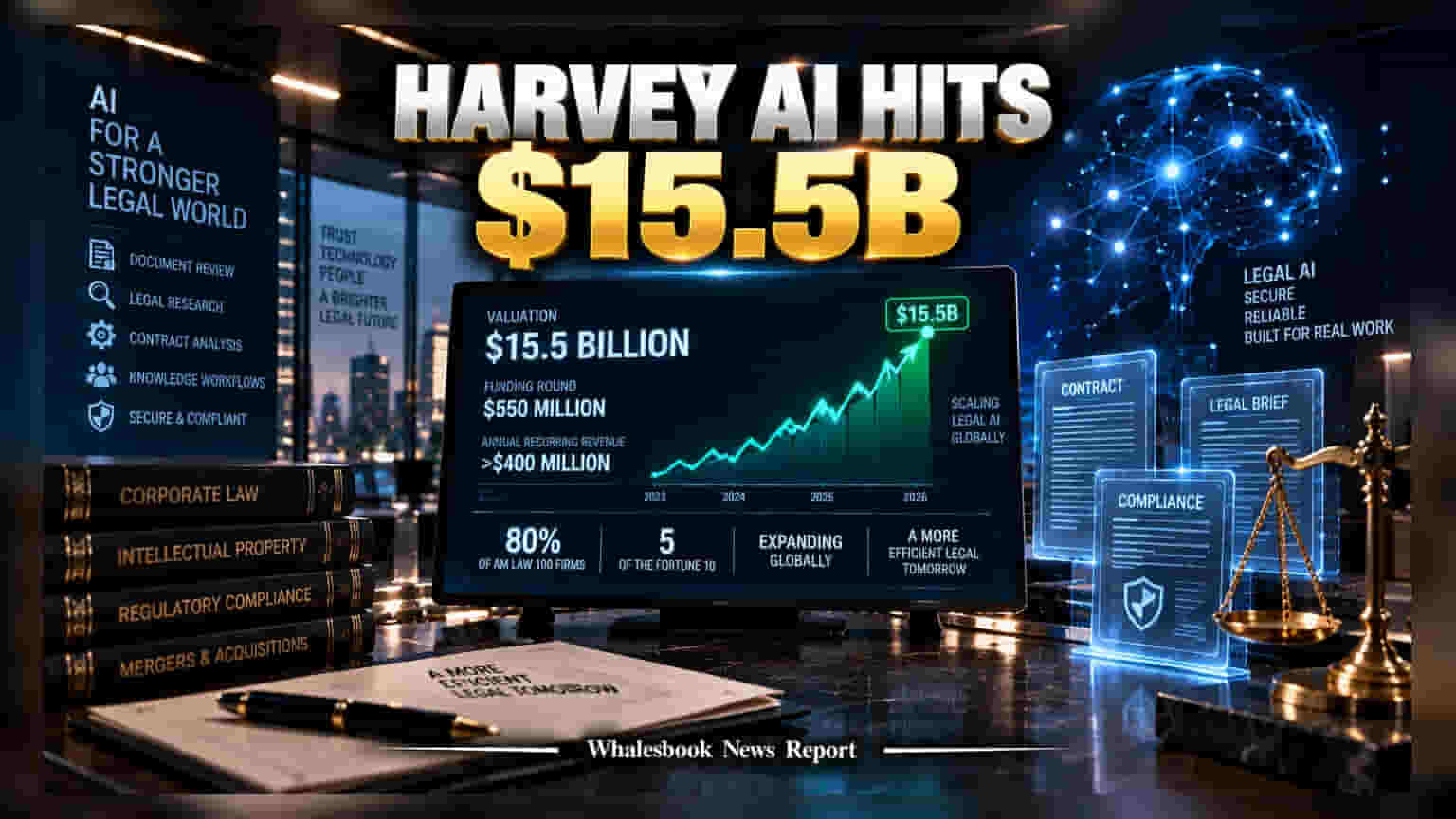 Legal AI Startup Harvey Valued at $15.5 Billion in $550 Million Round