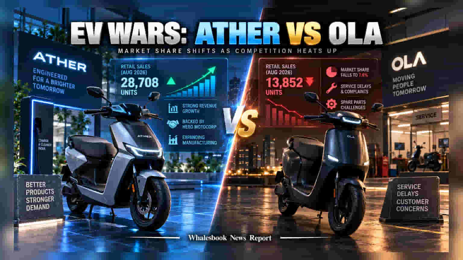 Ather Edges Past Ola in E2W Market as Performance Diverges