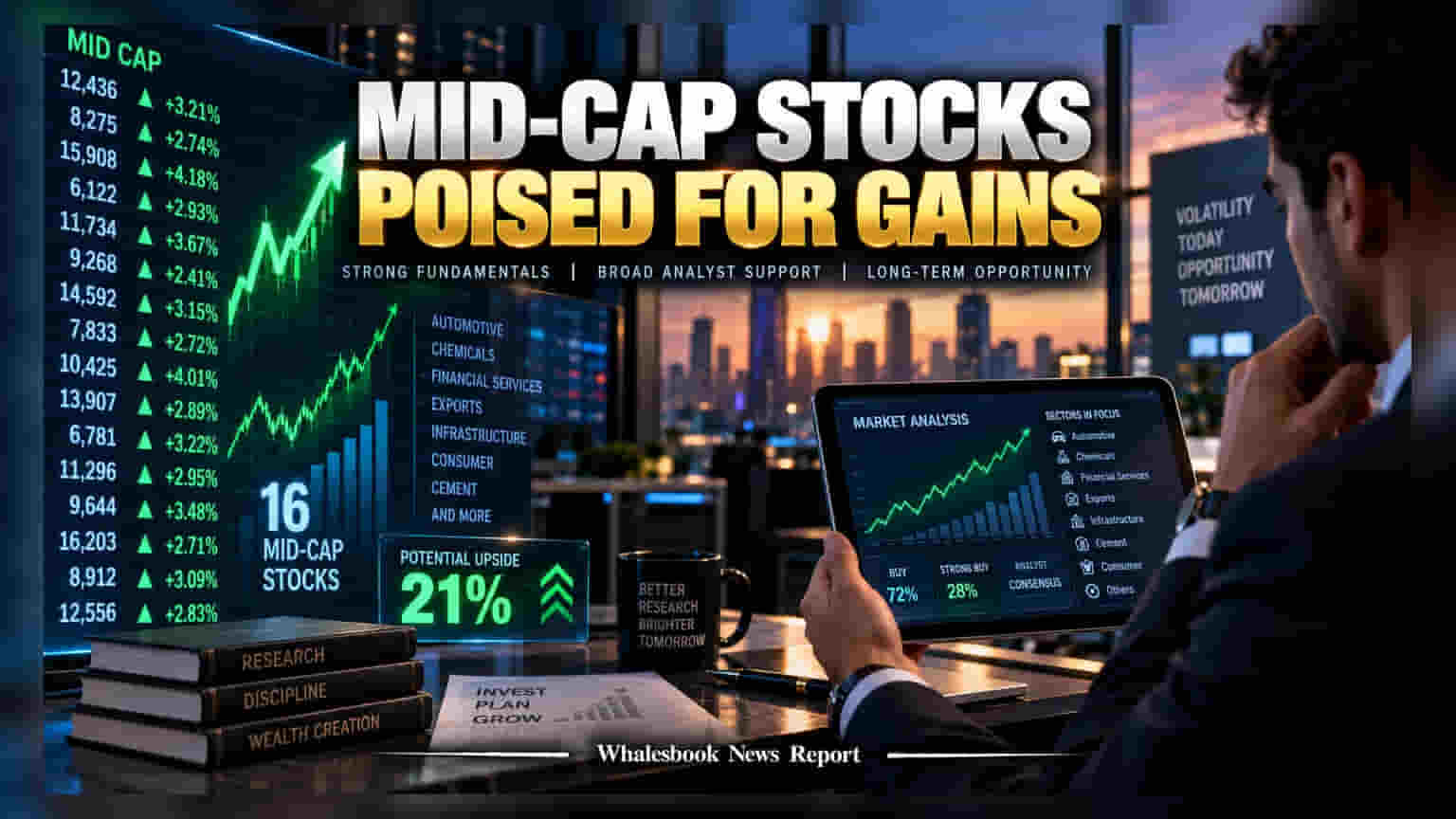 Mid-Cap Stocks: முதலீட்டாளர்களின் கவனத்திற்கு! **21%** லாபம் தரக்கூடிய 16 பங்குகள்!