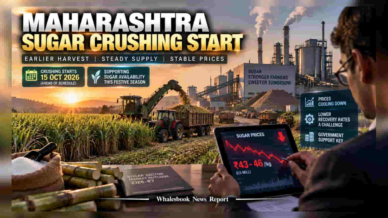 Maharashtra Sets Oct 15 Start For Sugarcane Crushing To Ease Sugar Prices