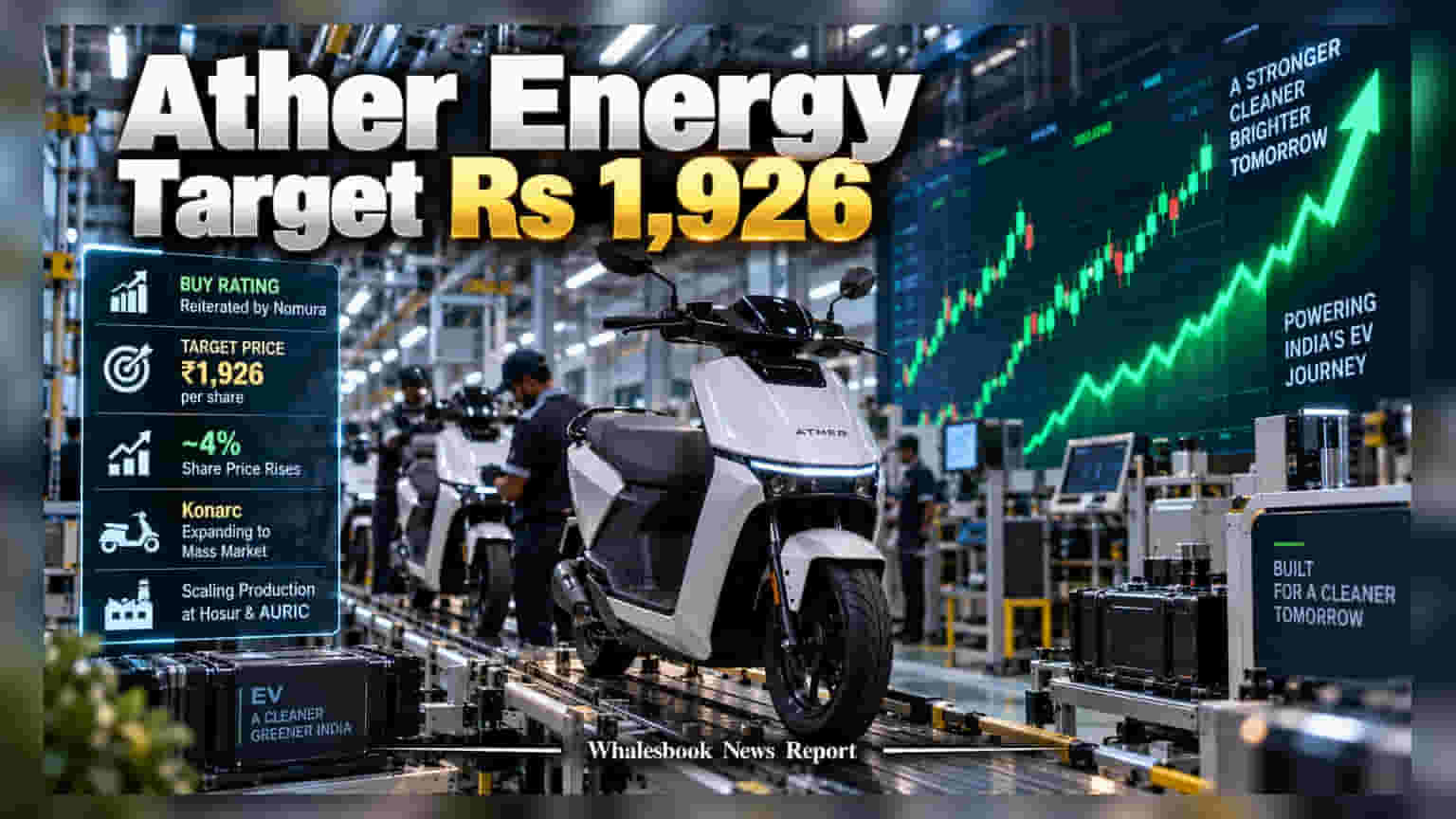 Ather Energy Stock Climbs 4% As Nomura Raises Target Price To ₹1,926