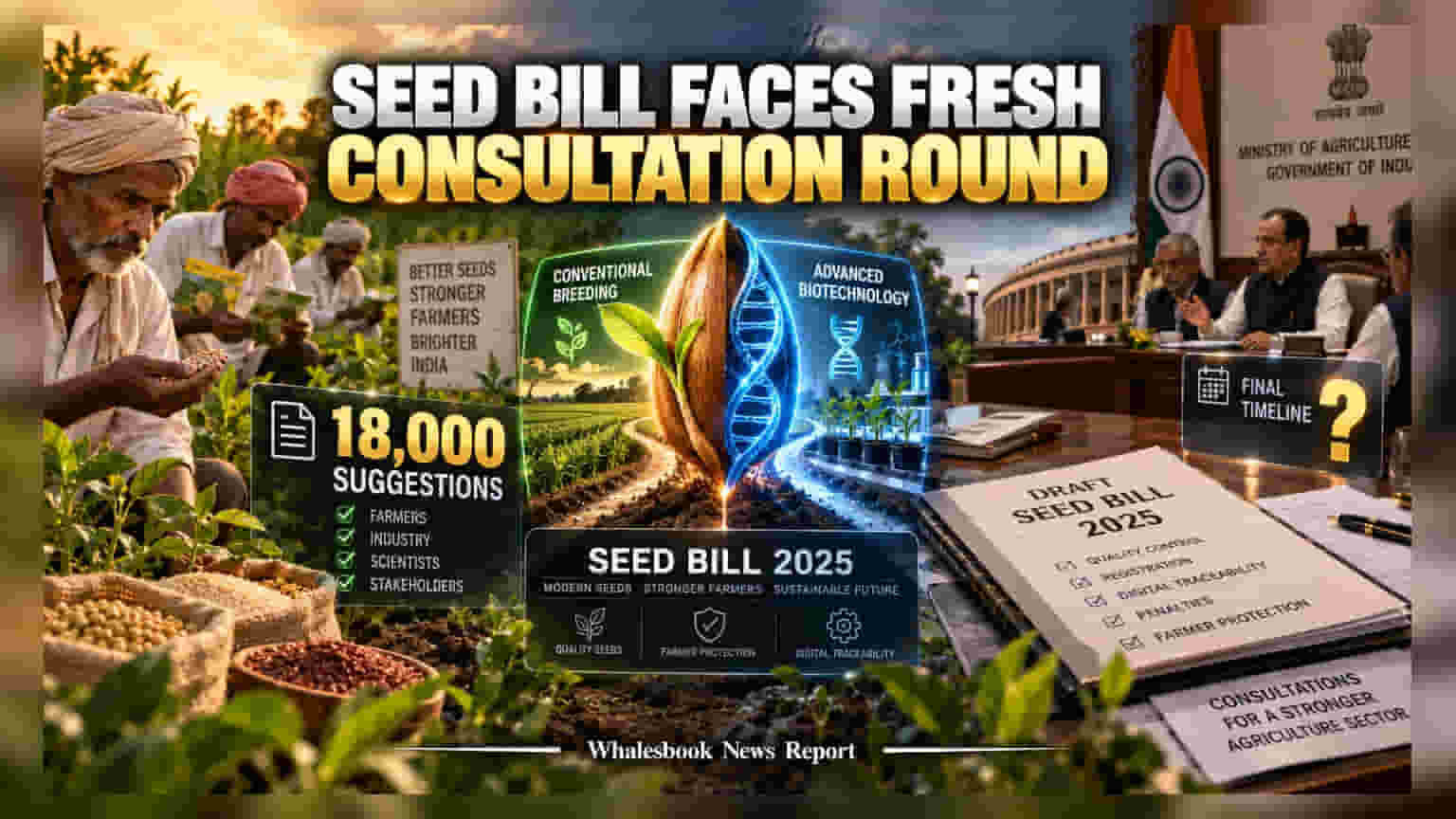 Seeds Bill 2025: ਸਰਕਾਰ ਨੇ ਵਧਾਇਆ ਸਲਾਹ-ਮਸ਼ਵਰੇ ਦਾ ਦੌਰ, **18,000** ਸੁਝਾਅ ਮਿਲਣ ਮਗਰੋਂ ਨਿਵੇਸ਼ਕ ਸਾਵਧਾਨ