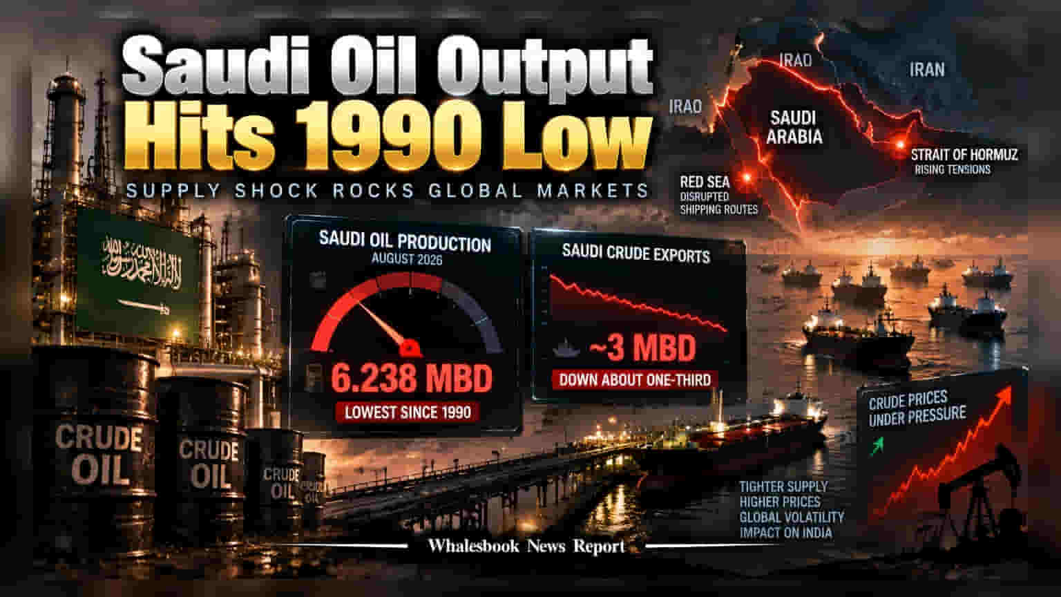 Saudi Arabia Oil Production: कच्चे तेल का उत्पादन 1990 के निचले स्तर पर, क्या भारत में बढ़ेगी महंगाई?