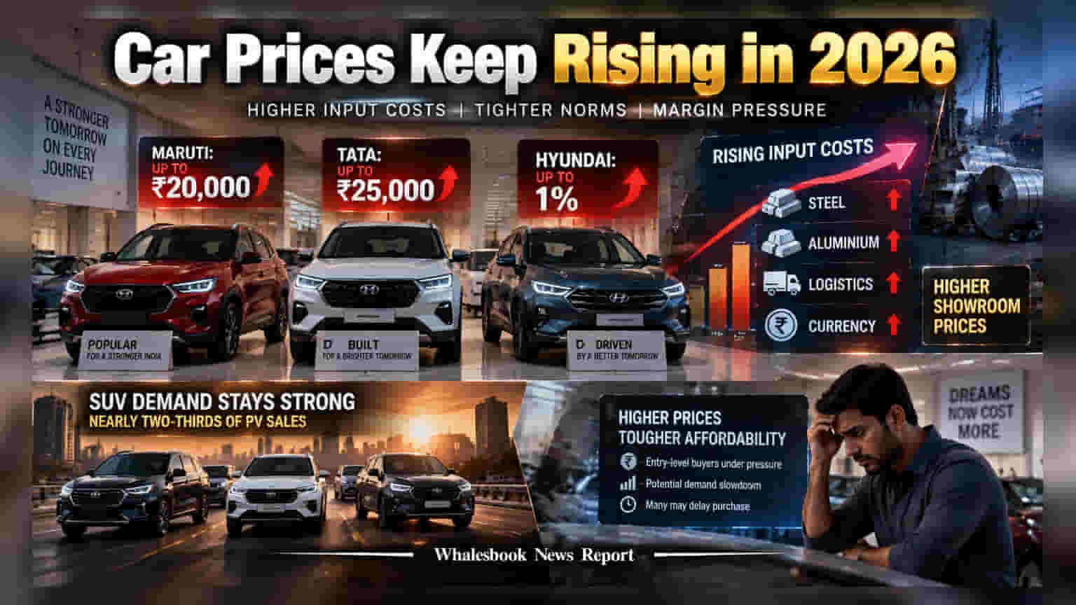Maruti, Tata, Hyundai Price Hike: ऑटो सेक्टर में महंगाई की मार! गाड़ियां हुईं महंगी, जानें नए दाम