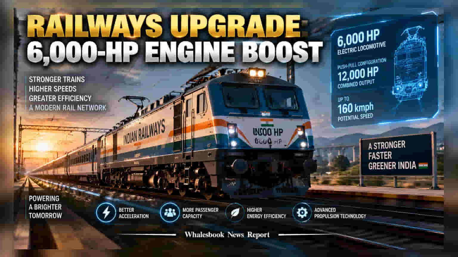 Indian Railways: अब पटरियों पर दौड़ेंगी 160 Kmph की रफ्तार वाली ट्रेनें, 6,000-HP वाले इंजन का होगा कमाल