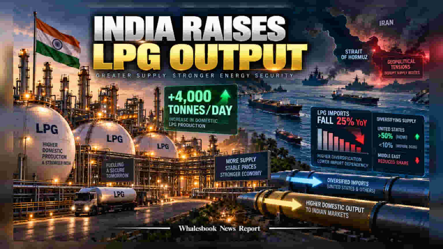 Hormuz Strait માં તણાવ: ભારતે LPG ઉત્પાદનમાં કર્યો **4,000 ટનનો** વધારો, રોકાણકારો માટે શું છે સંકેત?