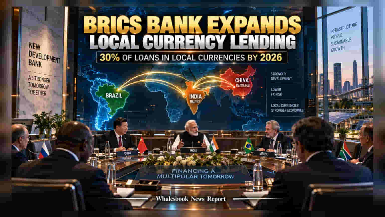 New Development Bank (NDB): **2026** સુધીમાં **30%** લોન સ્થાનિક કરન્સીમાં આપવાનું લક્ષ્ય