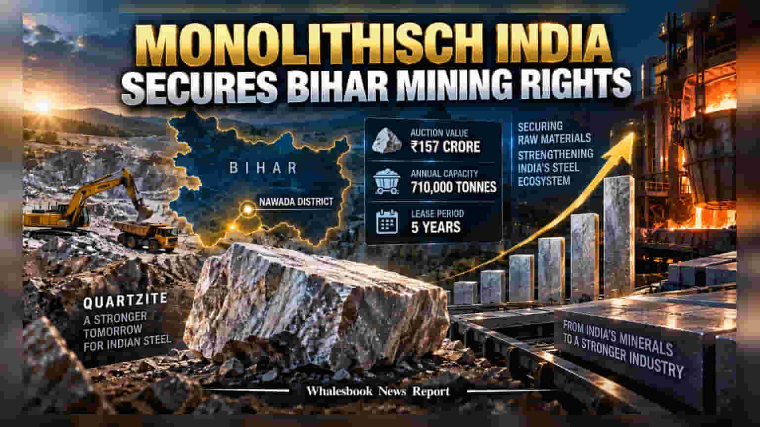 Monolithisch India Wins Rs 157 Crore Bihar Quartzite Block