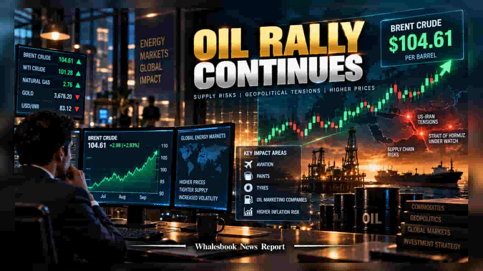 Brent Crude Rises to $104: How Global Tensions Impact India