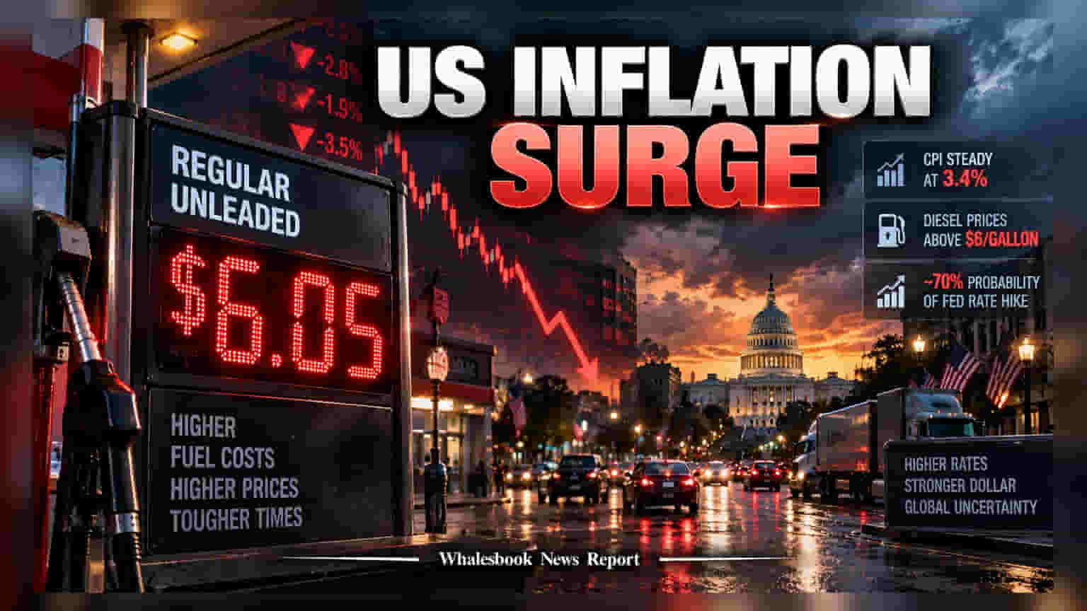 US Inflation Stays High as Diesel Costs Surge; Fed Hike Likely