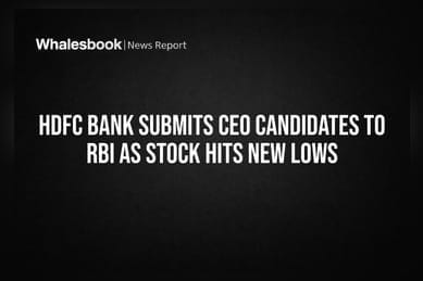 HDFC Bank Submits CEO Candidates to RBI as Stock Hits New Lows