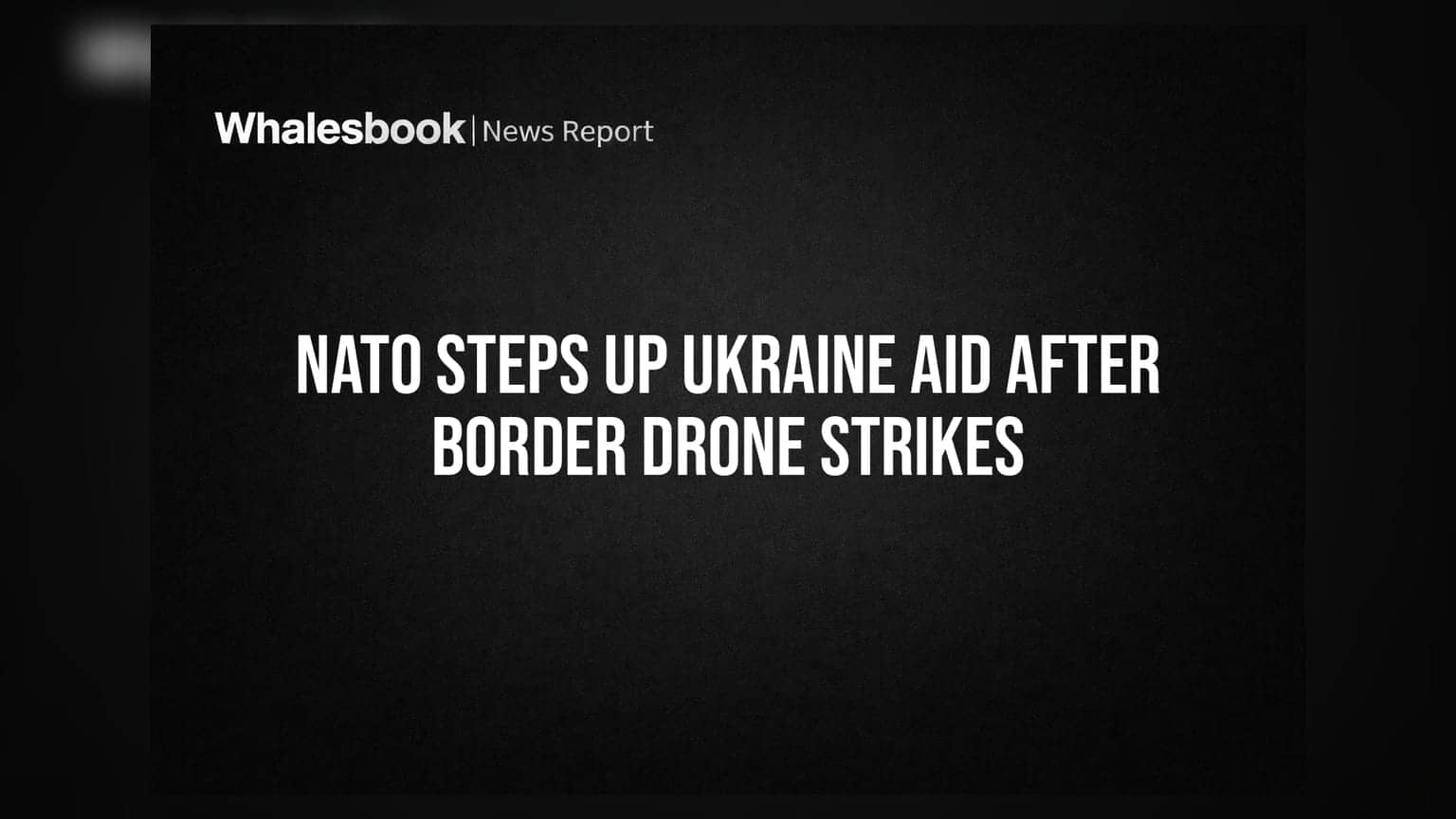 NATO Steps Up Ukraine Aid After Border Drone Strikes