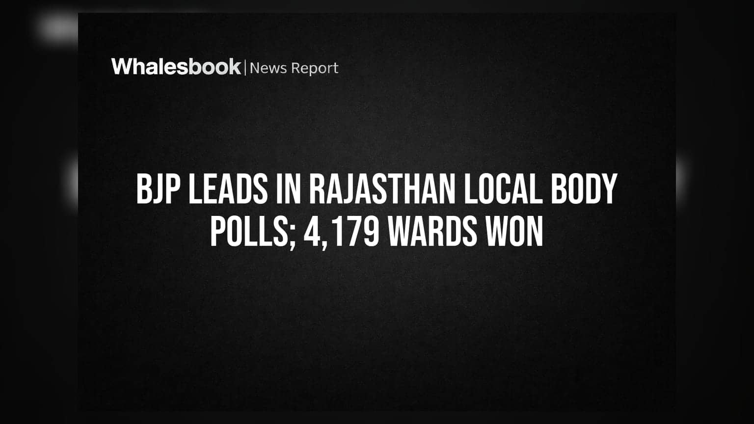 BJP Leads in Rajasthan Local Body Polls; 4,179 Wards Won