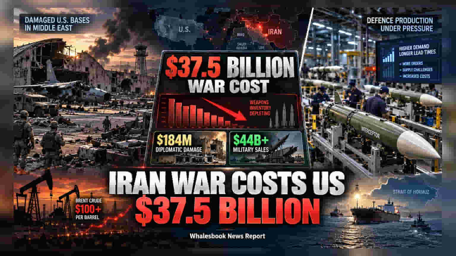 US-Iran War Costs Hit $37.5 Billion; Oil Breaches $100