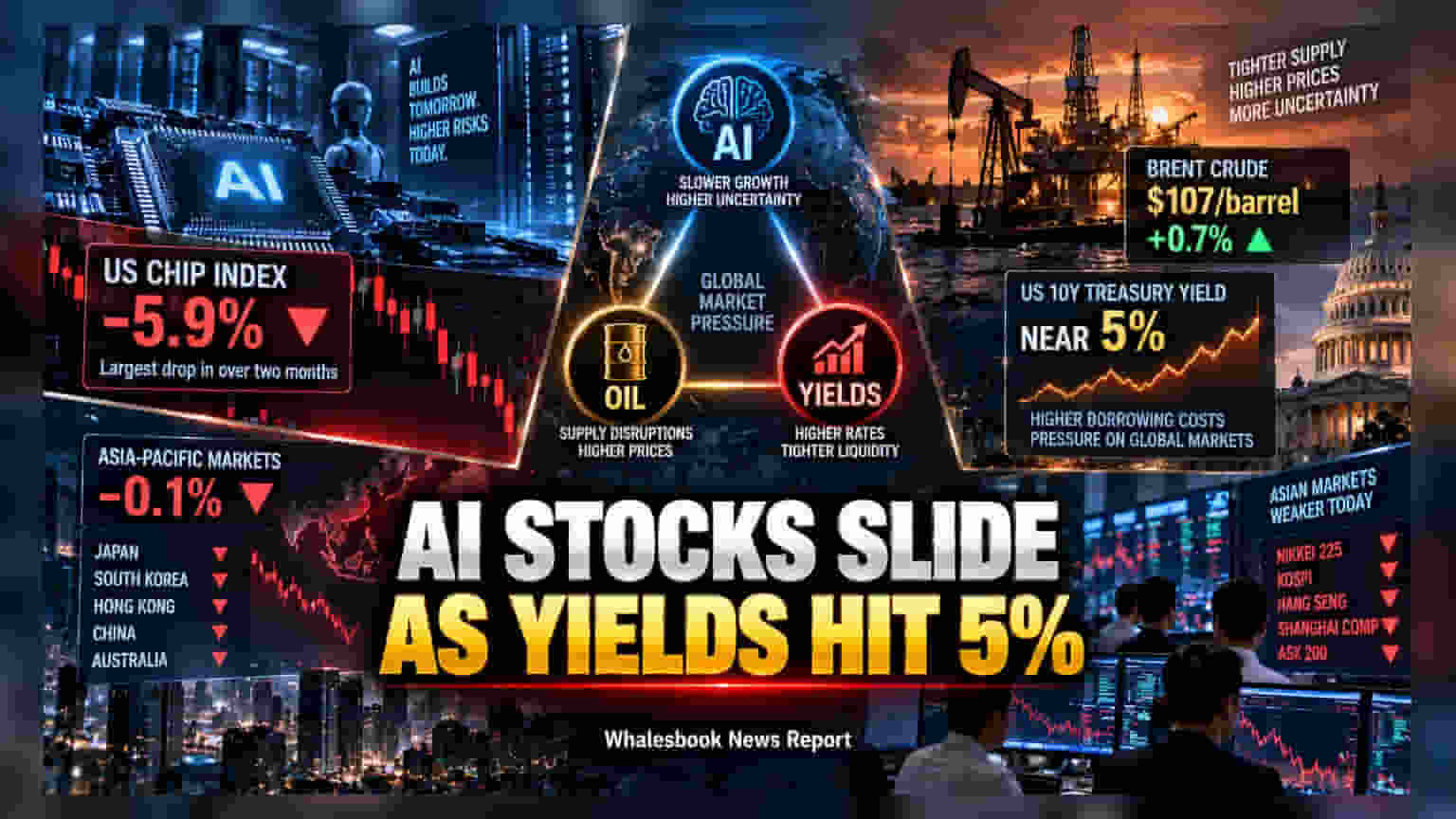 Asian Stocks: AI ਦਾ ਡਰ ਅਤੇ ਤੇਲ ਦੀਆਂ ਵਧਦੀਆਂ ਕੀਮਤਾਂ ਨੇ ਮਾਰਕੀਟ ਨੂੰ ਦਿੱਤਾ ਝਟਕਾ