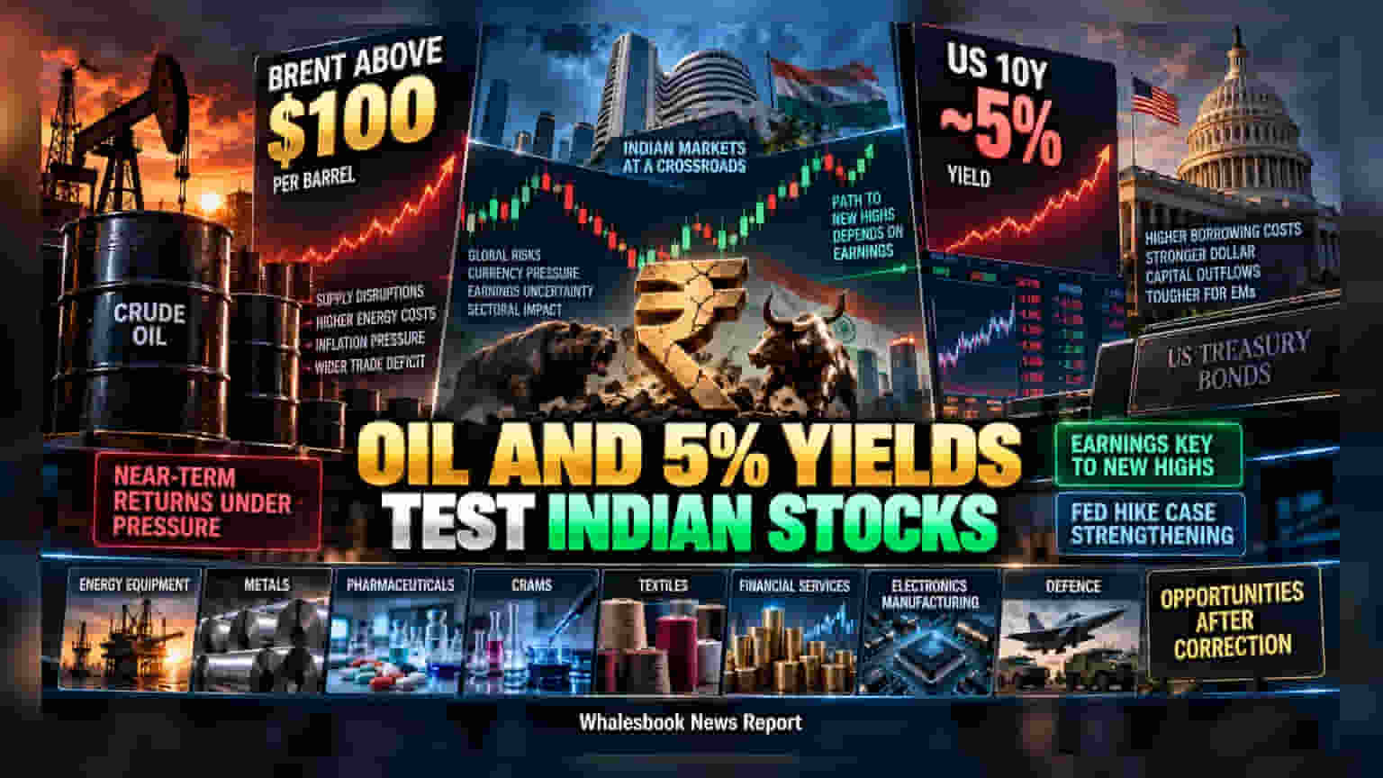 High Oil Prices, Rising US Yields Pose Near-Term Test for Indian Stocks