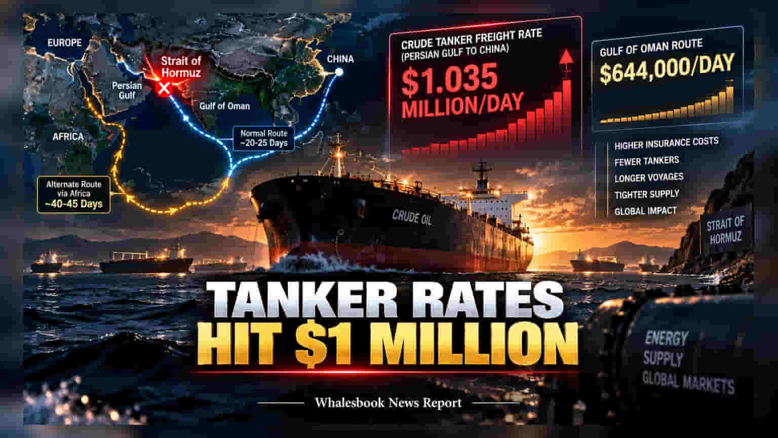 Oil Tanker Rates: రోజుకు $1 మిలియన్ దాటిన షిప్పింగ్ ఛార్జీలు.. ఒత్తిడిలో ఎనర్జీ మార్కెట్లు