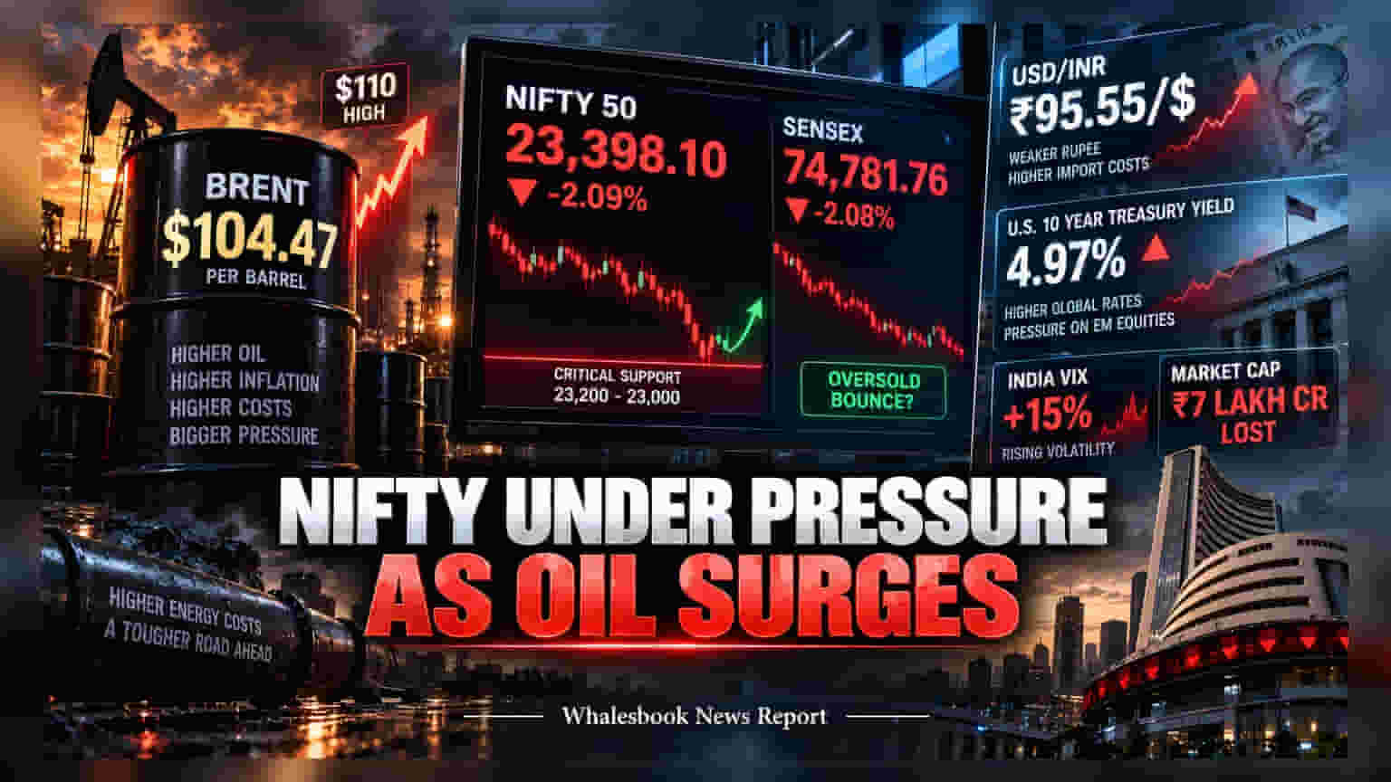 Nifty 50: వరుస నష్టాల్లో స్టాక్ మార్కెట్.. $100 క్రూడ్ ఆయిల్, ఫెడ్ మీటింగ్ తో టెన్షన్!