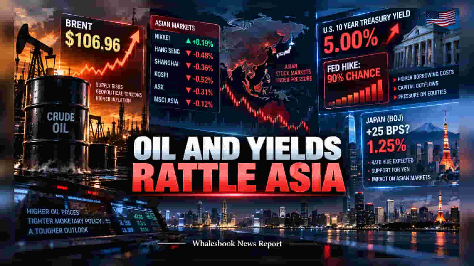 Asian Markets Trade Cautiously as Oil Prices and Yields Rise