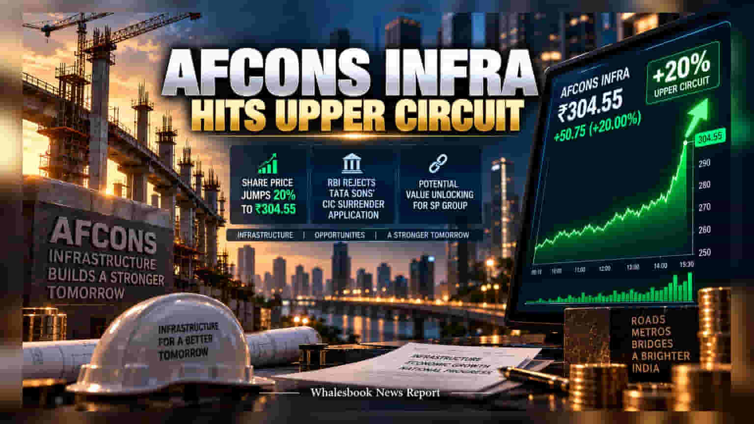 Afcons Infrastructure Hits 20% Upper Circuit After RBI Ruling on Tata Sons Listing