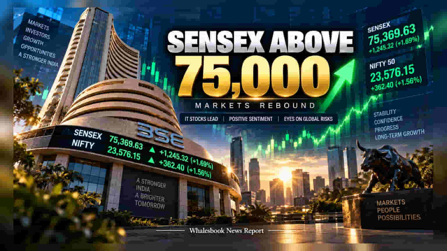 Sensex Reclaims 75,000 Level After Market Reopens