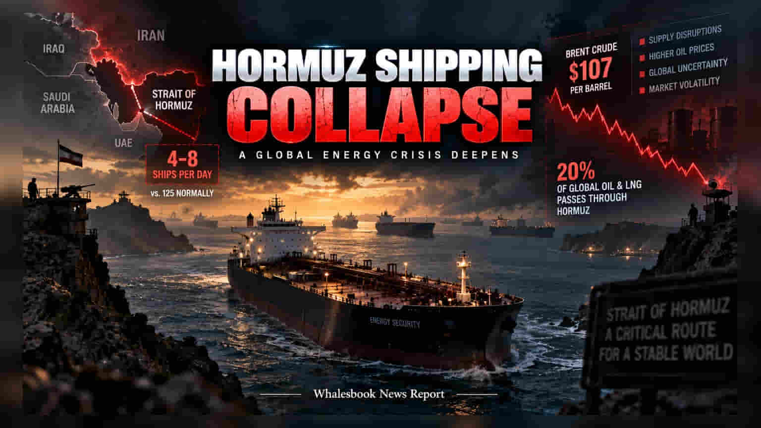 Strait of Hormuz Shipping Drops as Crude Hits $107; Markets Face Pressure