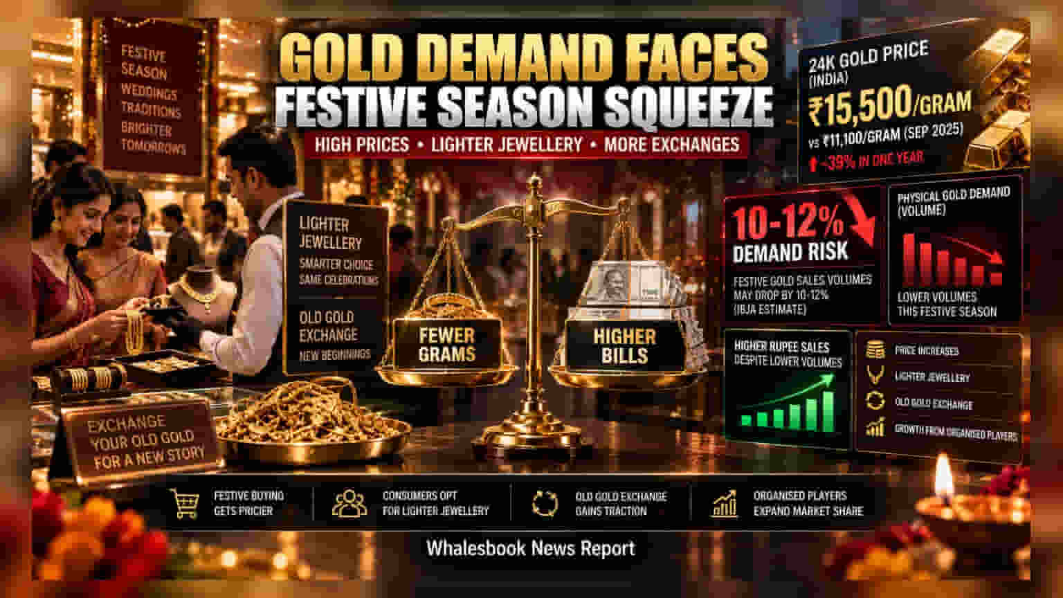 Gold Sales: વડાપ્રધાનની અપીલની અસર, ફેસ્ટિવલ સિઝનમાં સોનાના વેચાણમાં **10-12%** નો ઘટાડો શક્ય
