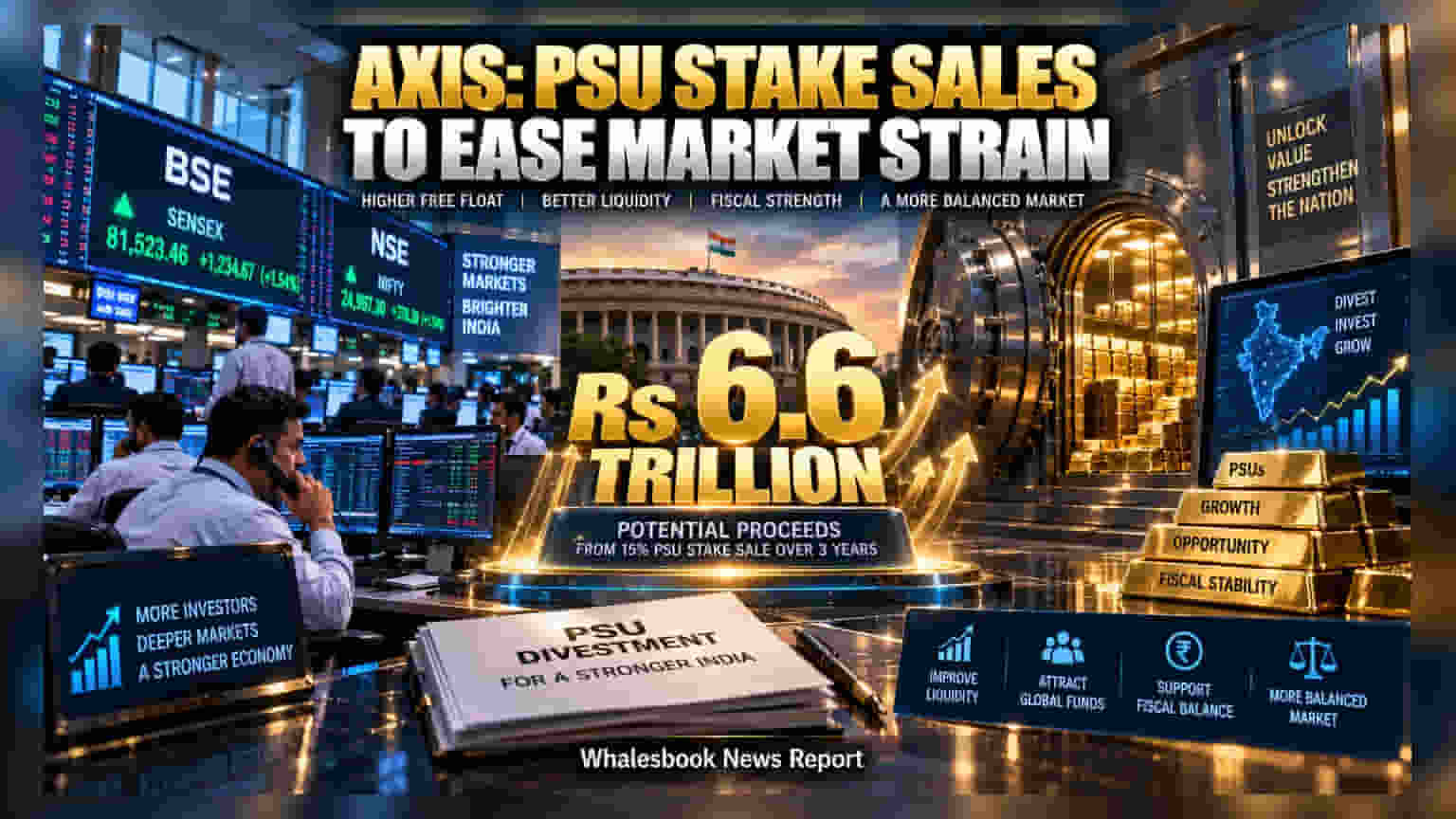 Axis Capital Pitches 15% PSU Stake Sale to Unlock Rs 6.6 Lakh Crore