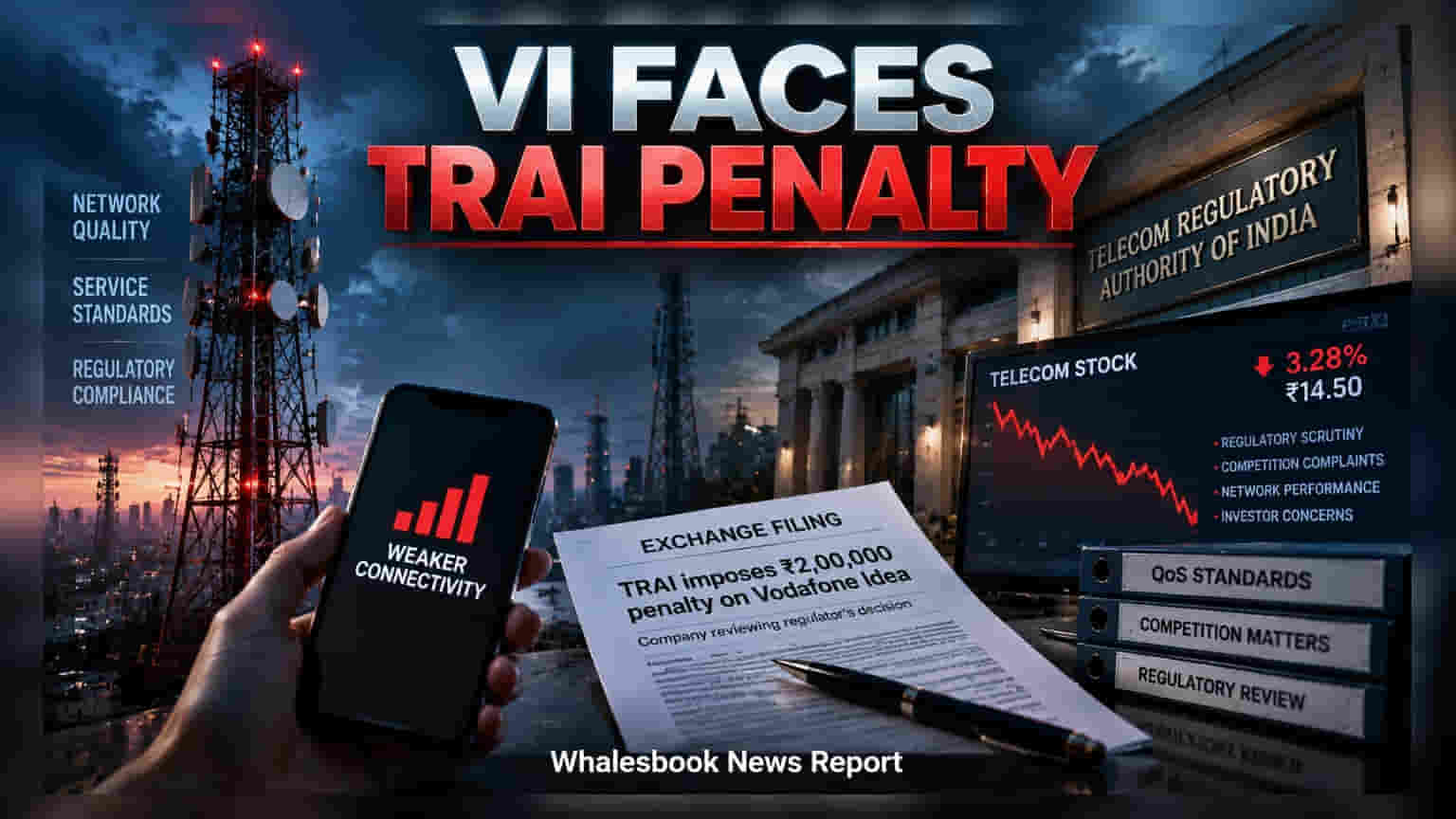 Vodafone Idea Stock Drops 3% After ₹2 Lakh TRAI Penalty