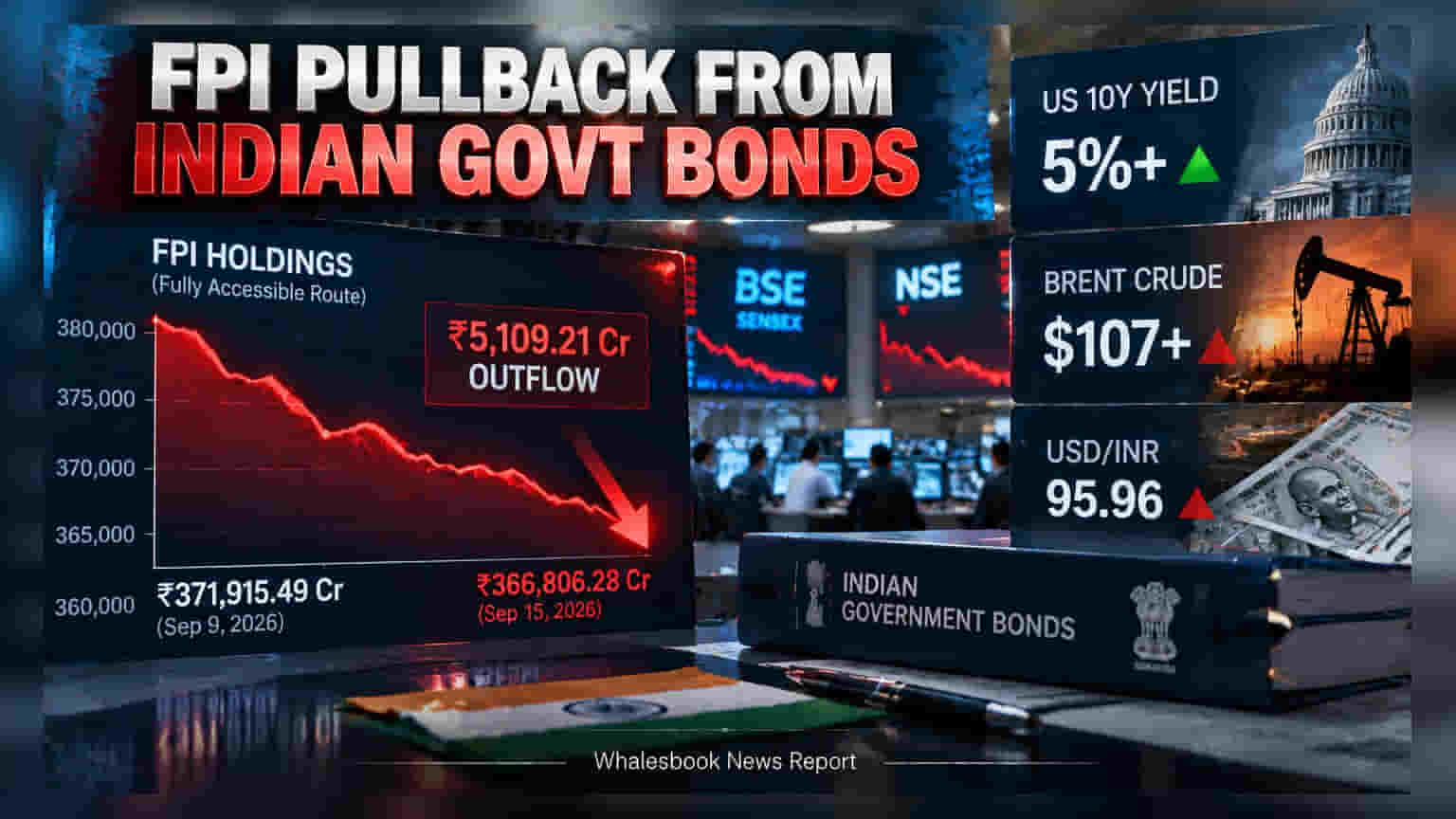 FPIs Pull ₹5,109 Crore From Indian Bonds As Global Risks Rise