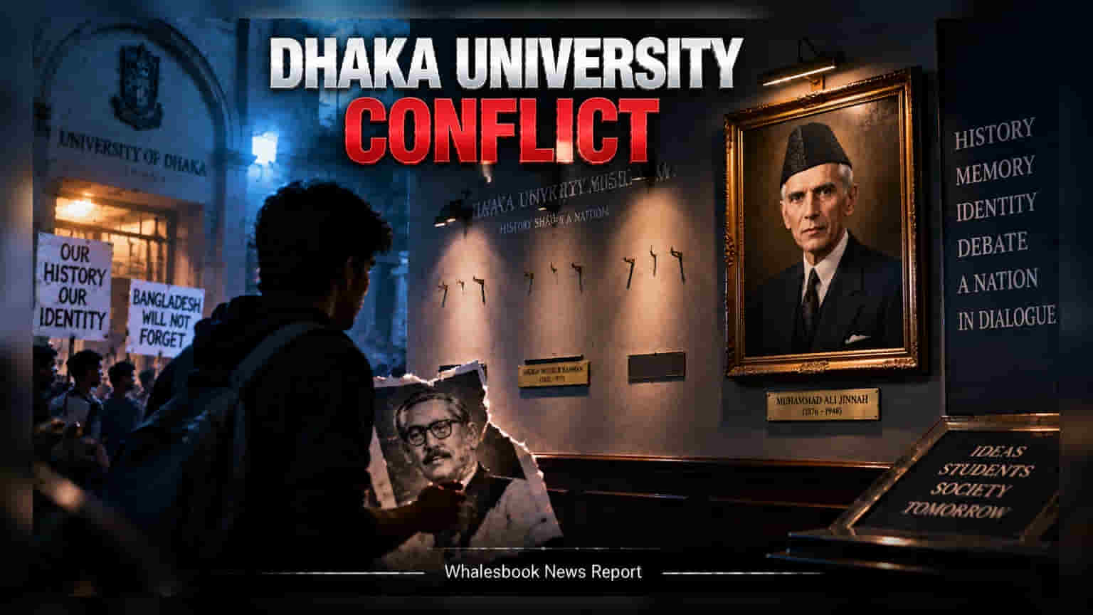 Dhaka University Protest: જિન્નાહના પોટ્રેટ સામે વિદ્યાર્થીઓનો વિરોધ, કેમ્પસમાં તણાવ