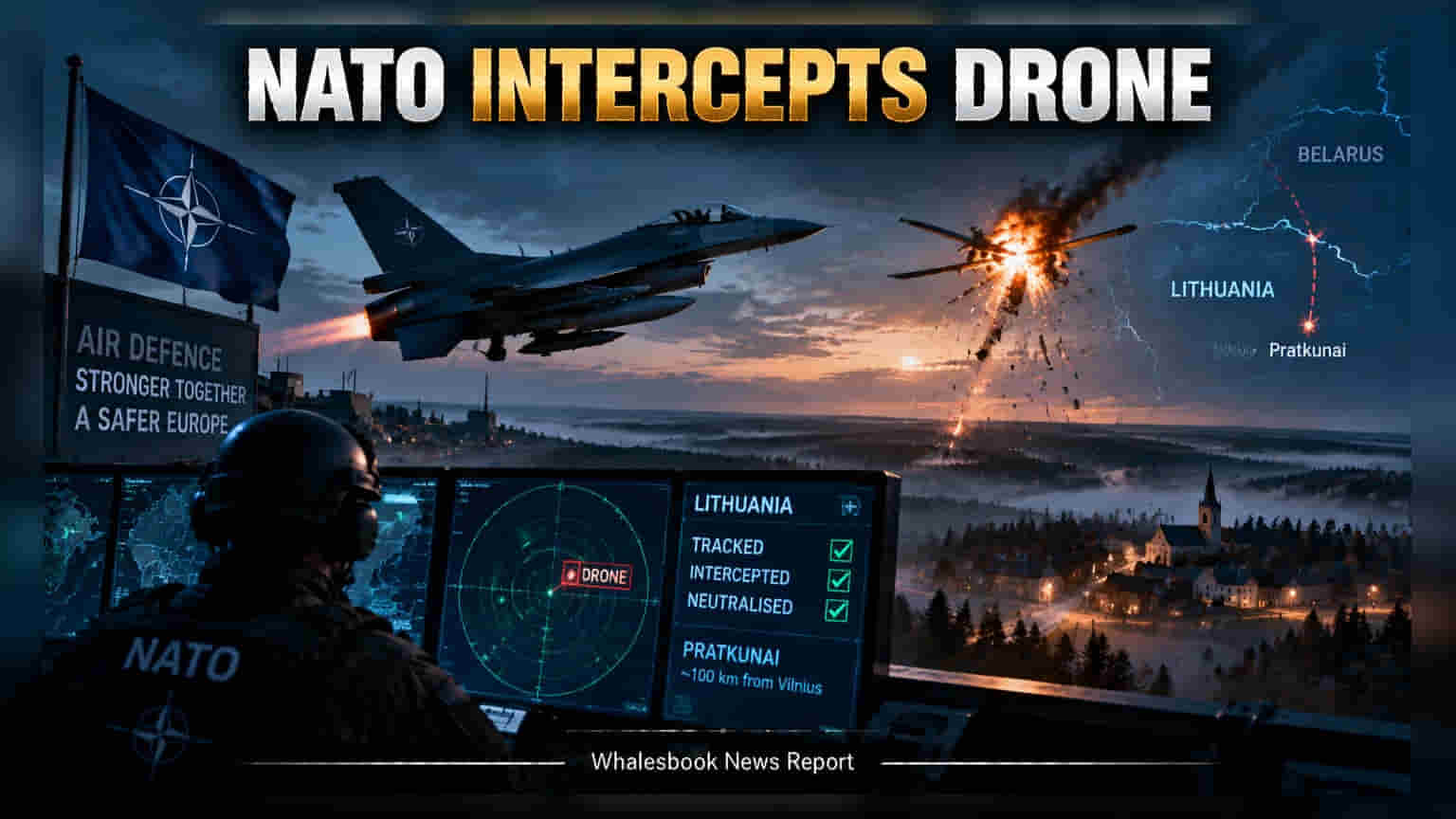 NATO வான்படை அதிரடி! லிதுவேனியாவில் வெடிகுண்டு டிரோன் சுட்டு வீழ்த்தப்பட்டது