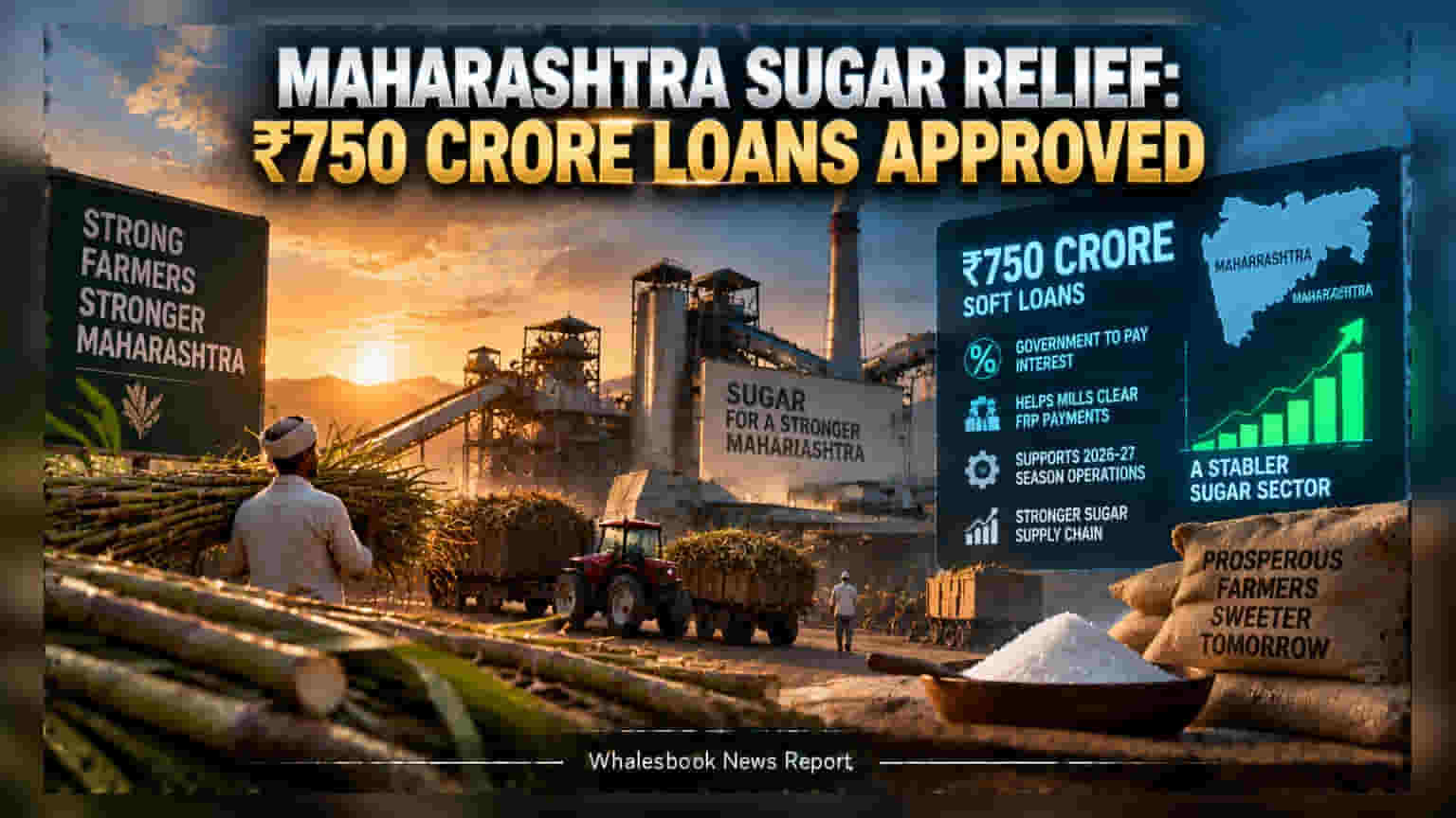 Maharashtra Sugar Mills: ખાંડ મિલો માટે મહારાષ્ટ્ર સરકારની મોટી રાહત, જાહેર કર્યું **₹750 કરોડનું** સોફ્ટ લોન પેકેજ