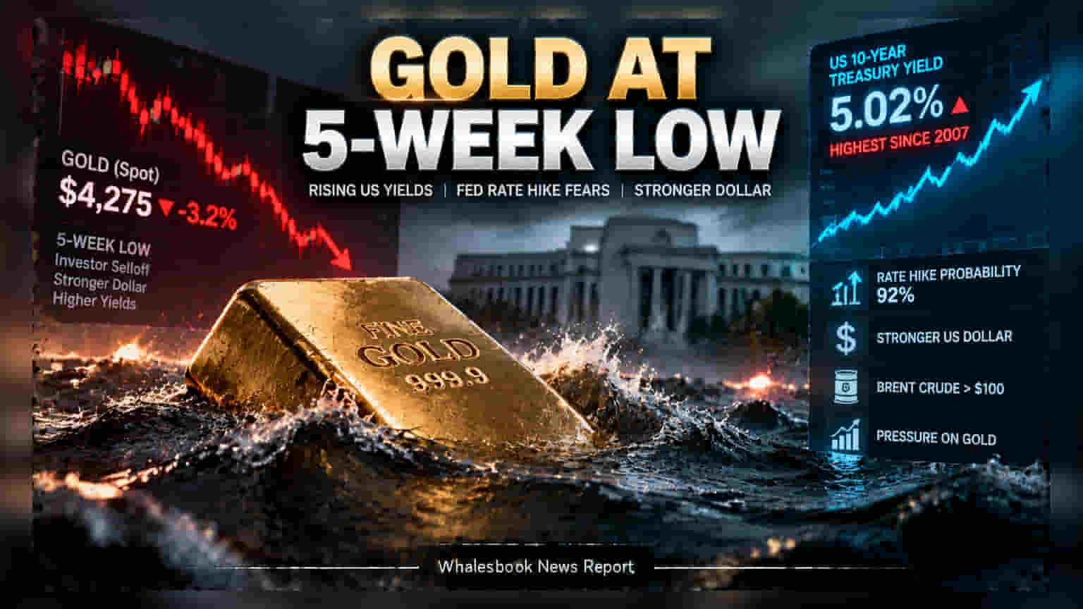 Gold Price: સોનામાં મોટો કડાકો! 5-વીક લો પર ભાવ, US ટ્રેઝરી યીલ્ડમાં 17 વર્ષનો ઉછાળો