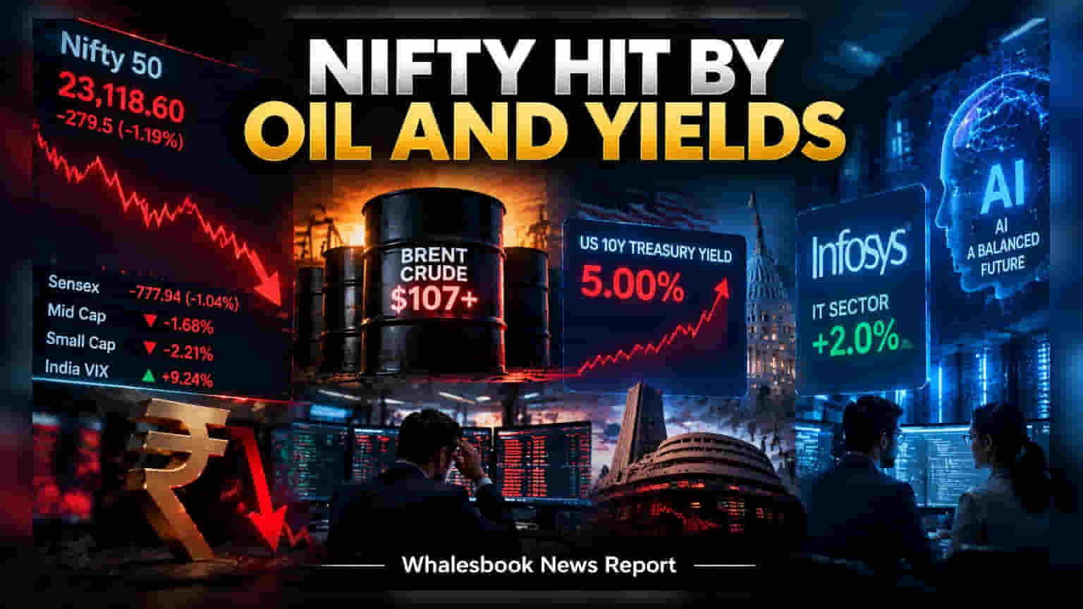 Nifty Falls 1.2% as Crude Oil and Bond Yields Spike